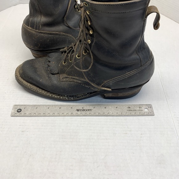 Vtg WHITE\'S Semi-Dress Boots/ QUABAUG Black LOGGER Men\'s Size US 11 C **THRASHED main image 7
